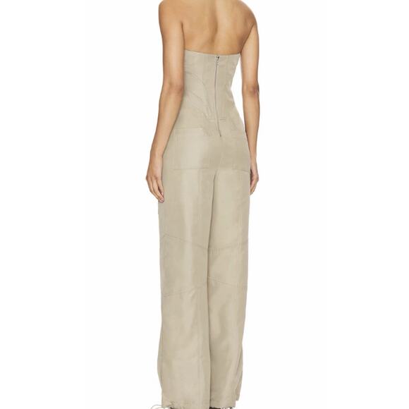 NEW Lovers and Friends Meadow Cargo Jumpsuit Olive Green Jogger Corset SMALL - Picture 2 of 6